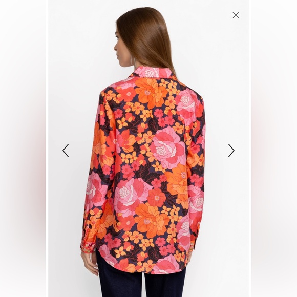 Johnny Was Becca Button Down Shirt Medium Silk - Picture 10 of 16